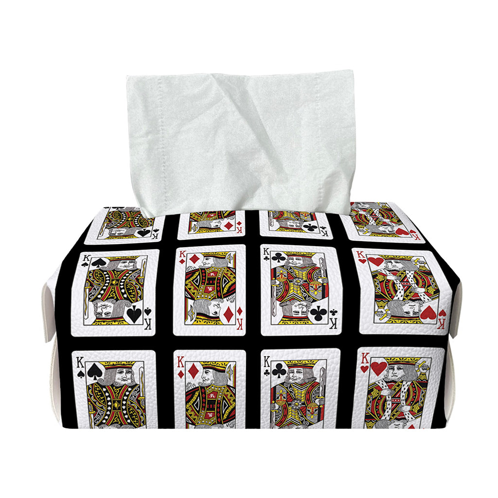 Four Kings Playing Cards Pattern Print Rectangle Tissue Box Cover