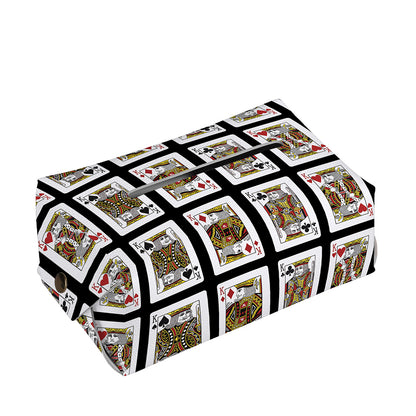 Four Kings Playing Cards Pattern Print Rectangle Tissue Box Cover