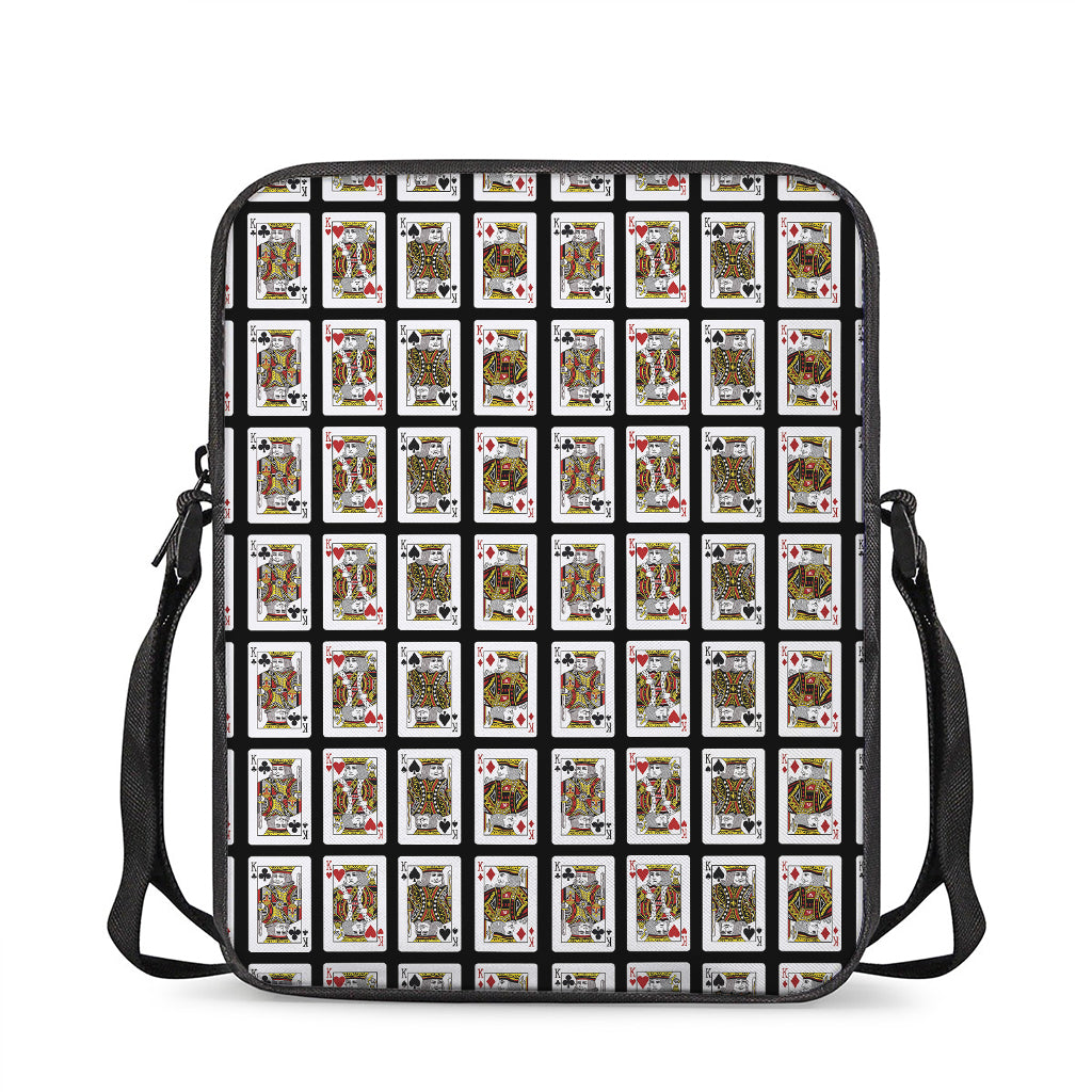 Four Kings Playing Cards Pattern Print Rectangular Crossbody Bag