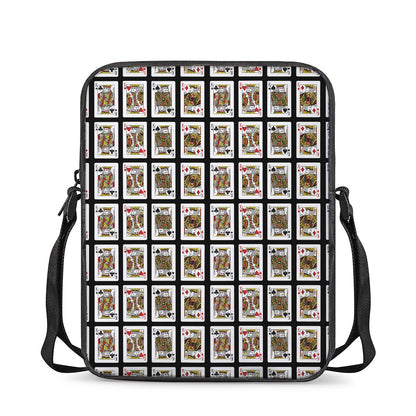 Four Kings Playing Cards Pattern Print Rectangular Crossbody Bag