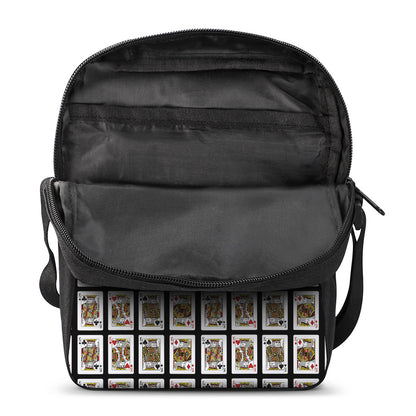 Four Kings Playing Cards Pattern Print Rectangular Crossbody Bag