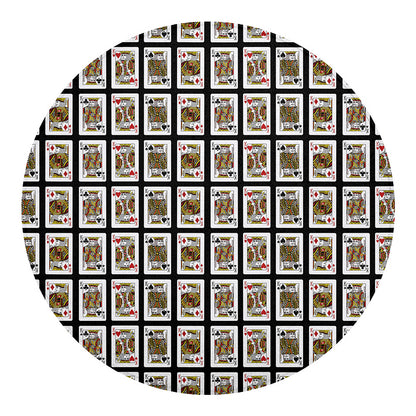 Four Kings Playing Cards Pattern Print Round Blanket