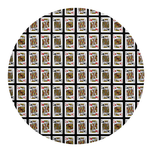 Four Kings Playing Cards Pattern Print Round Blanket