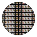 Four Kings Playing Cards Pattern Print Round Floor Mat