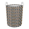 Four Kings Playing Cards Pattern Print Round Laundry Basket