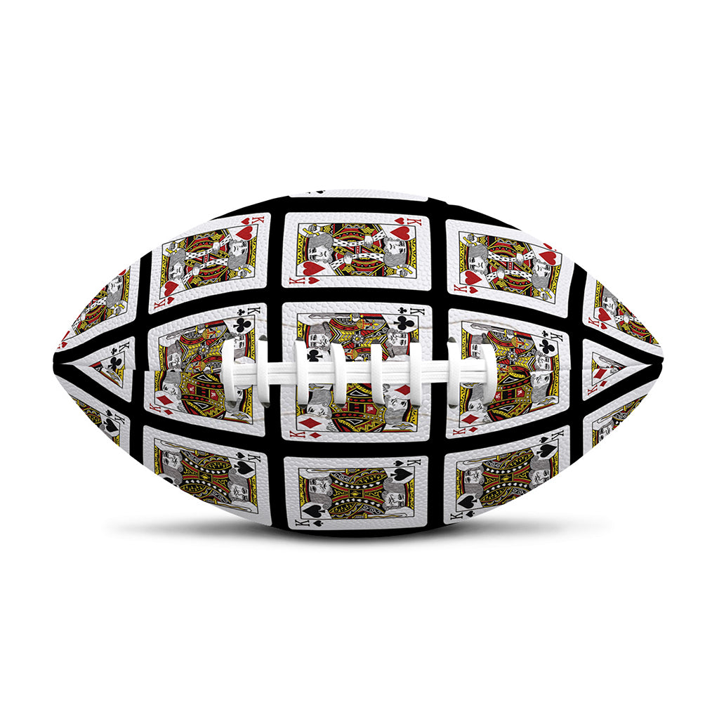 Four Kings Playing Cards Pattern Print Rugby Ball