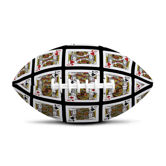 Four Kings Playing Cards Pattern Print Rugby Ball