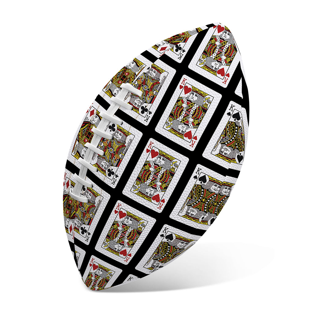 Four Kings Playing Cards Pattern Print Rugby Ball