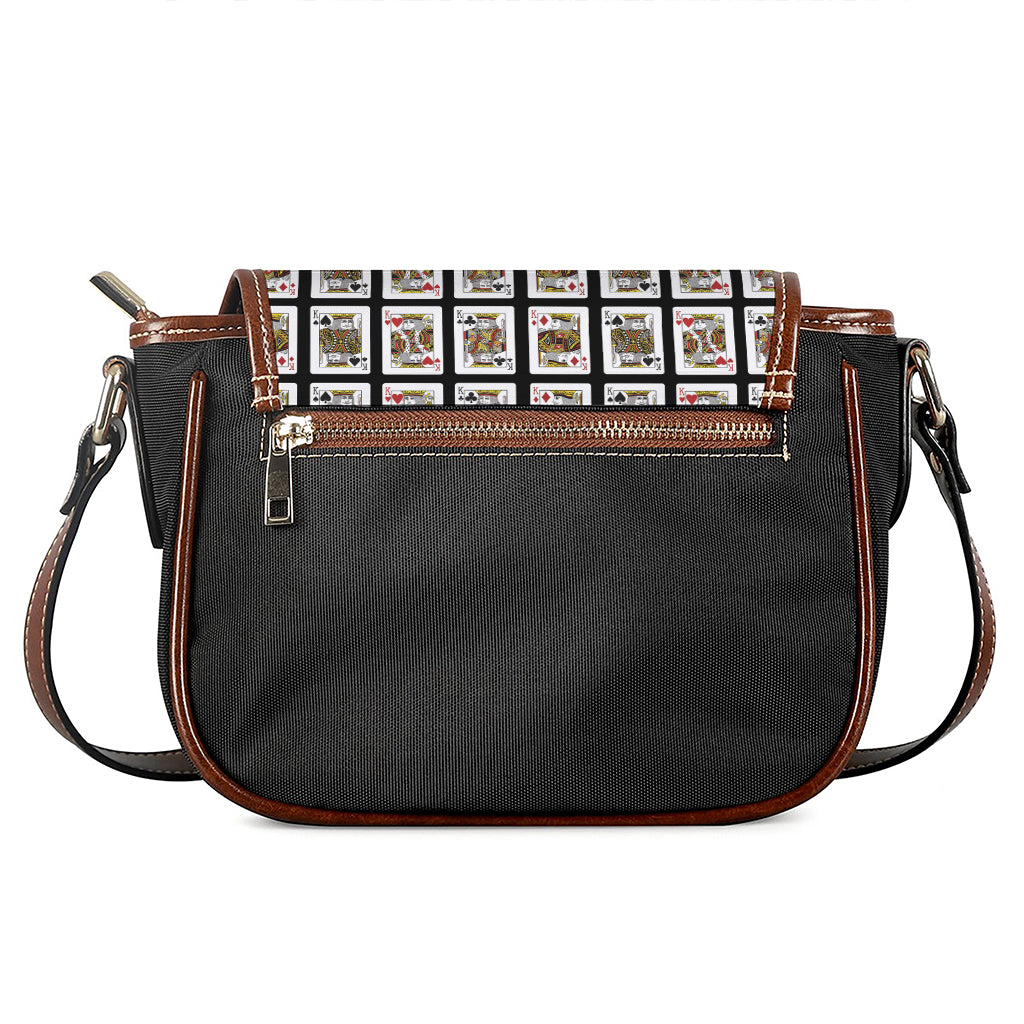 Four Kings Playing Cards Pattern Print Saddle Bag