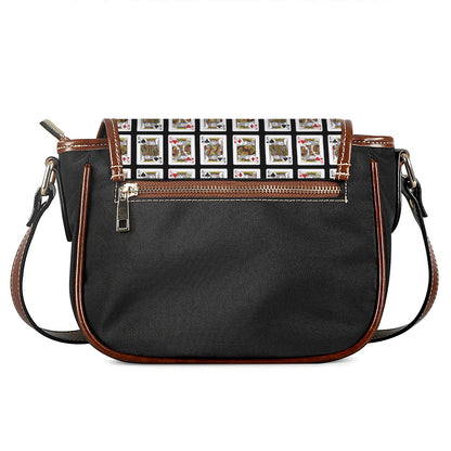 Four Kings Playing Cards Pattern Print Saddle Bag