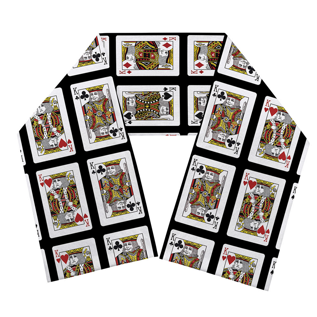 Four Kings Playing Cards Pattern Print Scarf