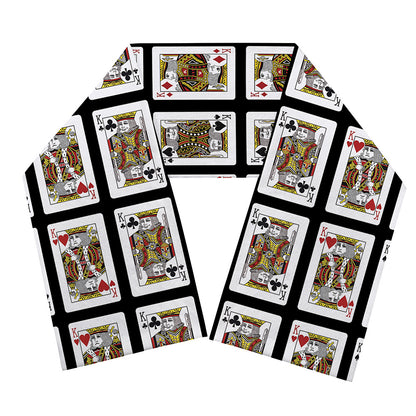 Four Kings Playing Cards Pattern Print Scarf