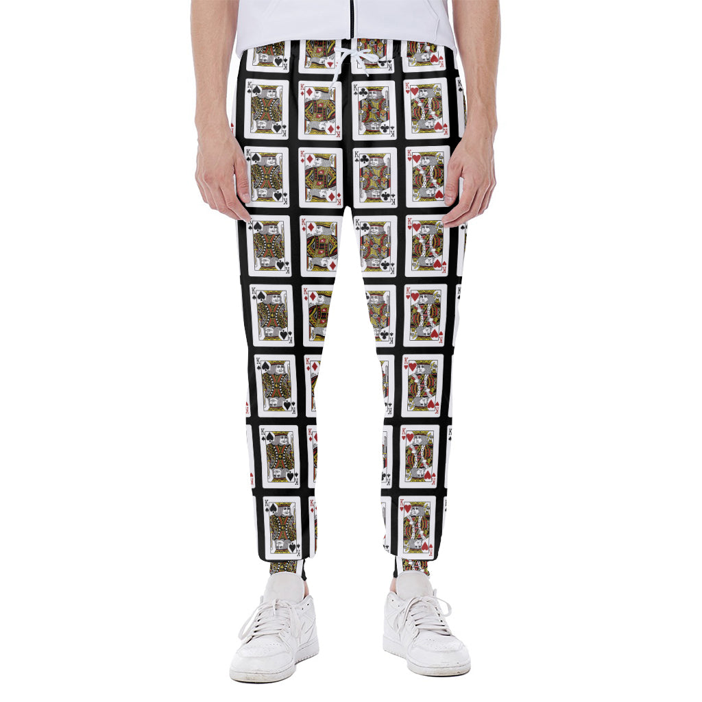 Four Kings Playing Cards Pattern Print Scuba Joggers