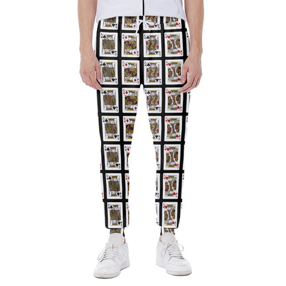 Four Kings Playing Cards Pattern Print Scuba Joggers