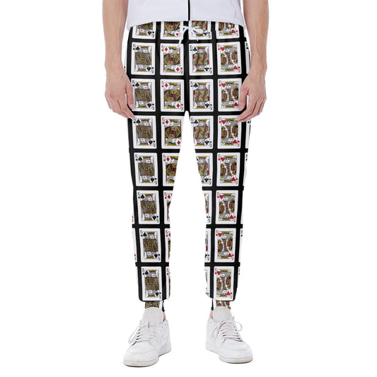 Four Kings Playing Cards Pattern Print Scuba Joggers