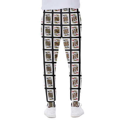Four Kings Playing Cards Pattern Print Scuba Joggers