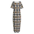Four Kings Playing Cards Pattern Print Short Sleeve Long Nightdress