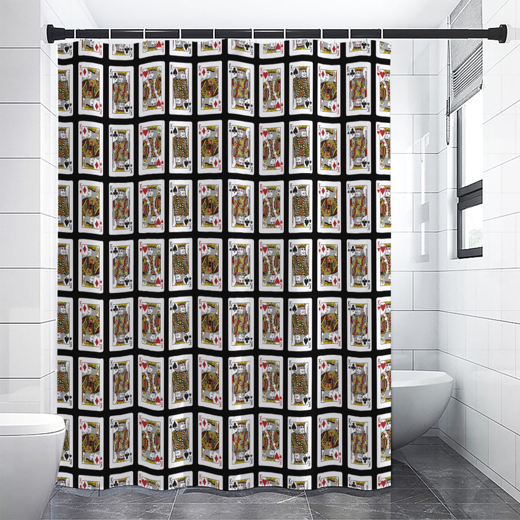Four Kings Playing Cards Pattern Print Shower Curtain