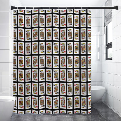Four Kings Playing Cards Pattern Print Shower Curtain