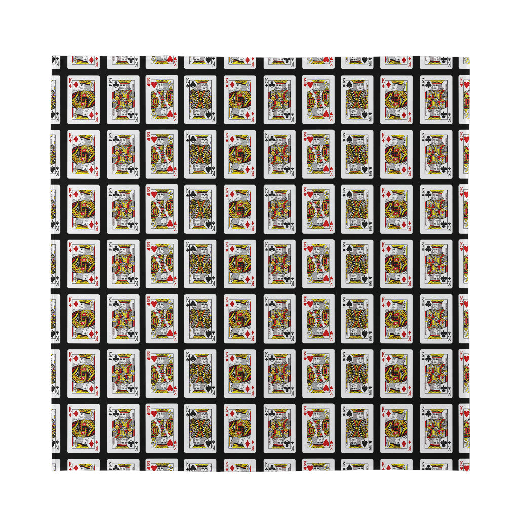 Four Kings Playing Cards Pattern Print Silk Bandana