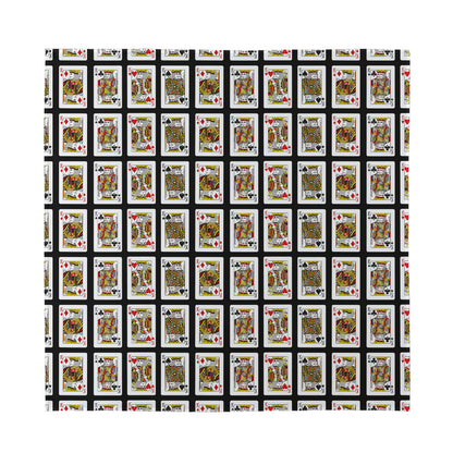 Four Kings Playing Cards Pattern Print Silk Bandana