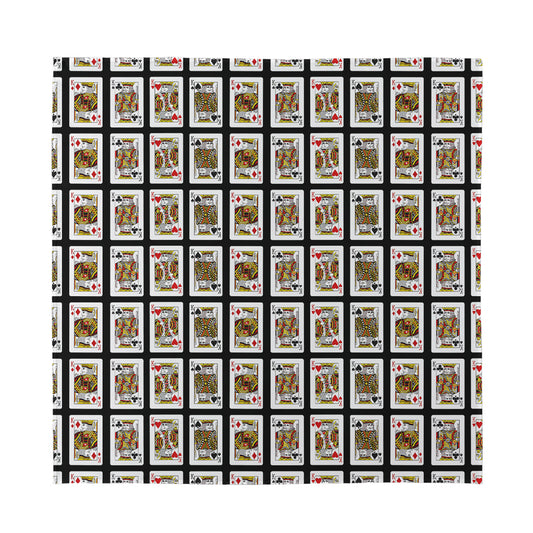 Four Kings Playing Cards Pattern Print Silk Bandana