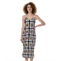 Four Kings Playing Cards Pattern Print Slim Fit Midi Cami Dress