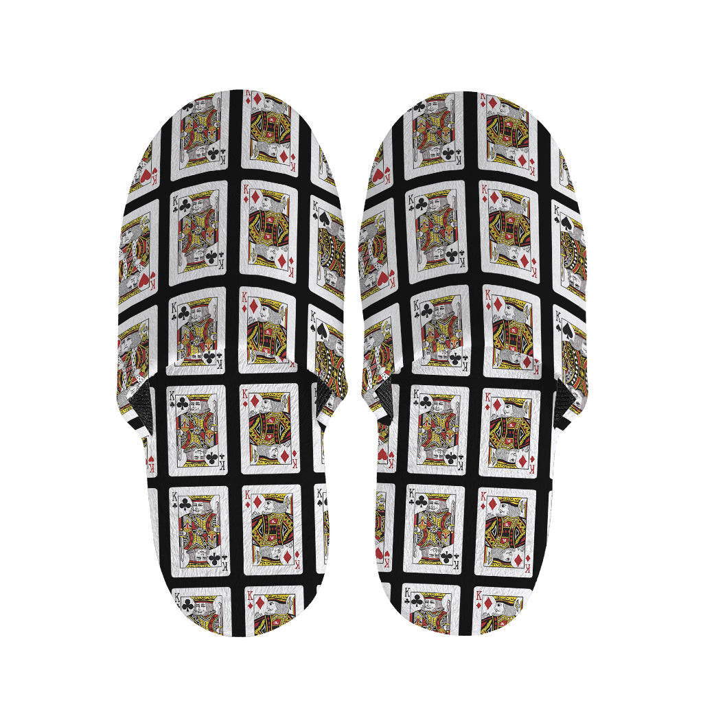 Four Kings Playing Cards Pattern Print Slippers