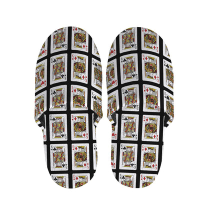 Four Kings Playing Cards Pattern Print Slippers