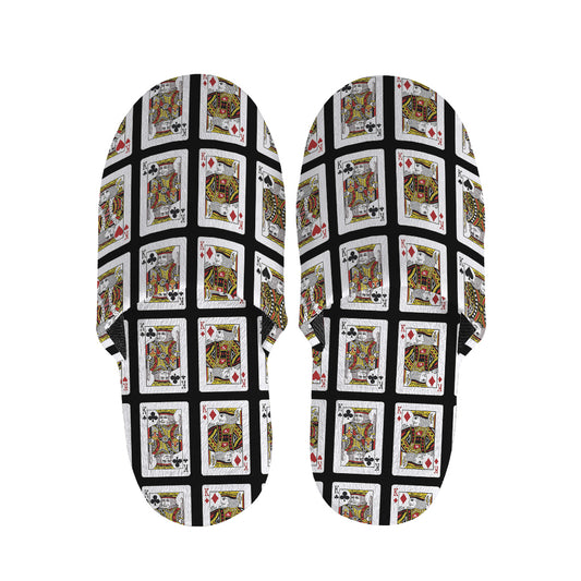 Four Kings Playing Cards Pattern Print Slippers