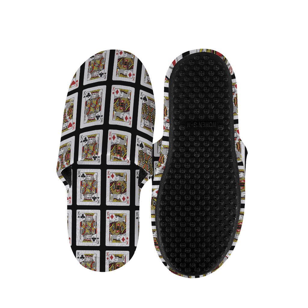 Four Kings Playing Cards Pattern Print Slippers