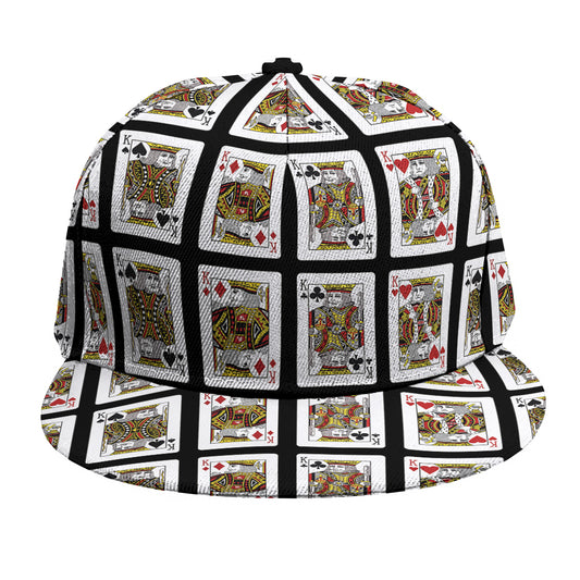 Four Kings Playing Cards Pattern Print Snapback Cap