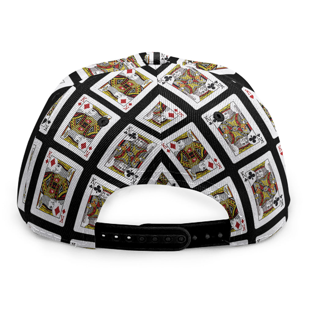 Four Kings Playing Cards Pattern Print Snapback Cap