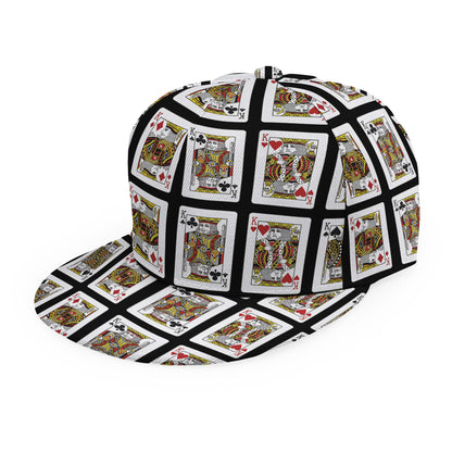 Four Kings Playing Cards Pattern Print Snapback Cap