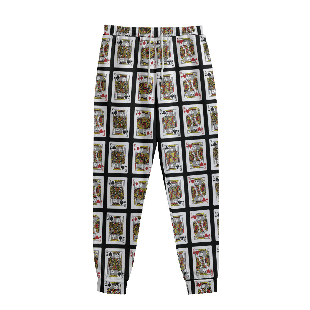 Four Kings Playing Cards Pattern Print Sweatpants