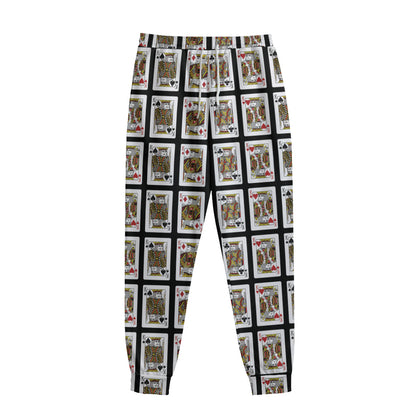 Four Kings Playing Cards Pattern Print Sweatpants