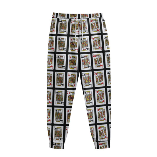 Four Kings Playing Cards Pattern Print Sweatpants
