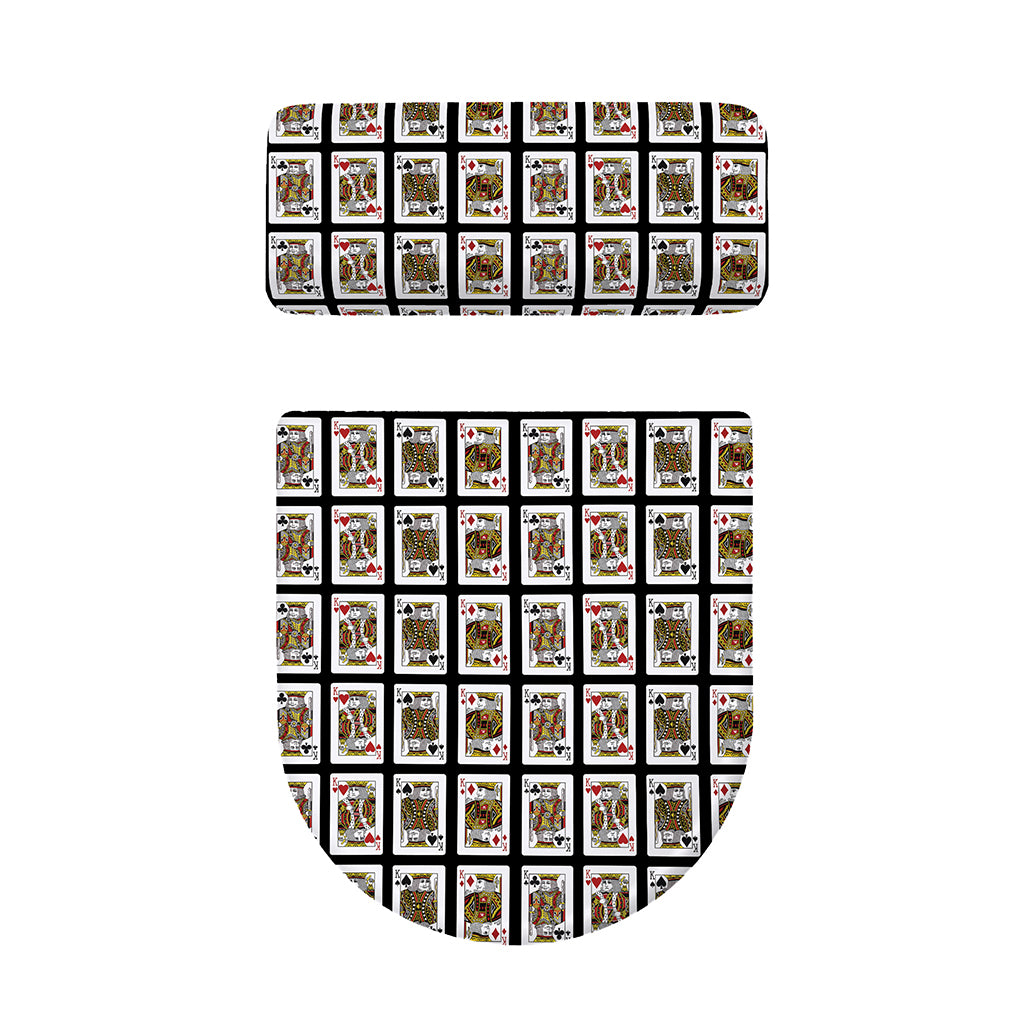 Four Kings Playing Cards Pattern Print Toilet Lid And Tank Cover Set