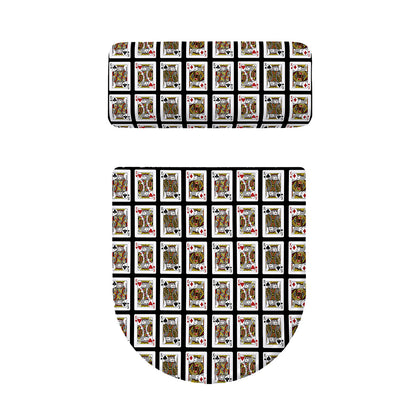 Four Kings Playing Cards Pattern Print Toilet Lid And Tank Cover Set