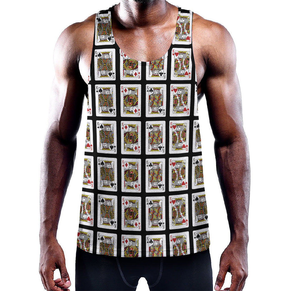 Four Kings Playing Cards Pattern Print Training Tank Top