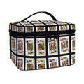 Four Kings Playing Cards Pattern Print Travel Makeup Bag