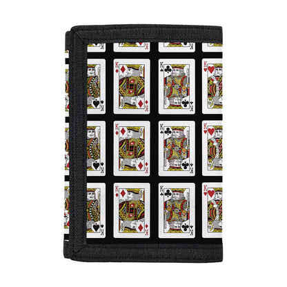 Four Kings Playing Cards Pattern Print Trifold Wallet