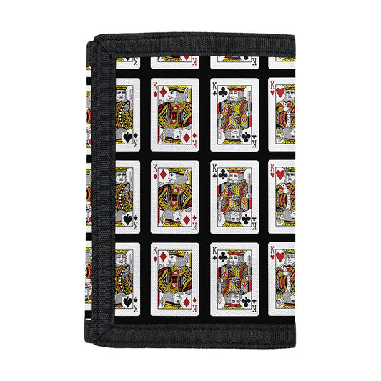 Four Kings Playing Cards Pattern Print Trifold Wallet