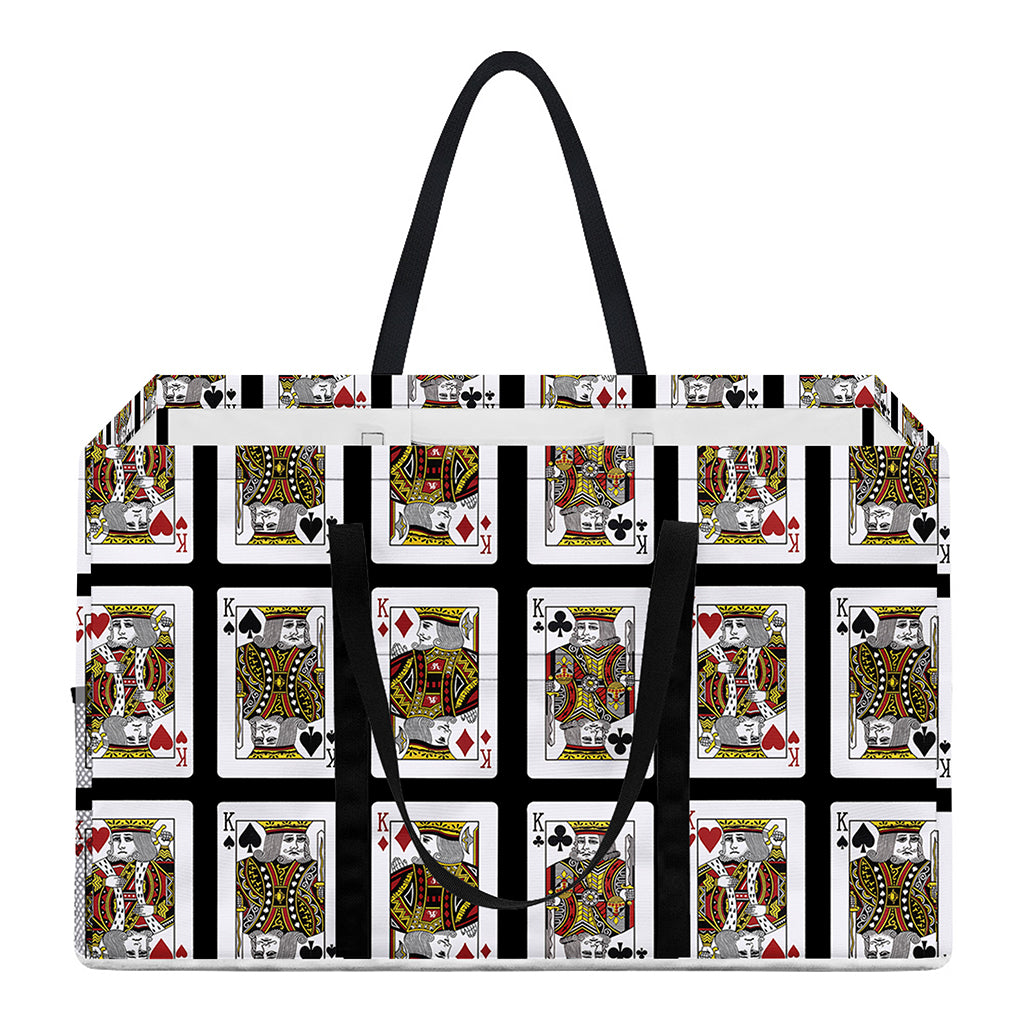 Four Kings Playing Cards Pattern Print Utility Tote Bag