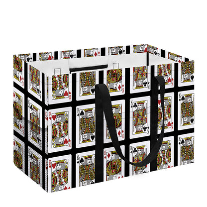 Four Kings Playing Cards Pattern Print Utility Tote Bag