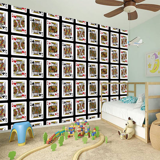 Four Kings Playing Cards Pattern Print Wall Sticker