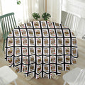 Four Kings Playing Cards Pattern Print Waterproof Round Tablecloth