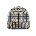 Four Kings Playing Cards Pattern Print White Mesh Trucker Hat