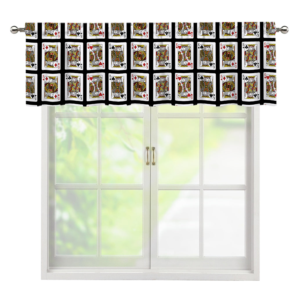 Four Kings Playing Cards Pattern Print Window Valance
