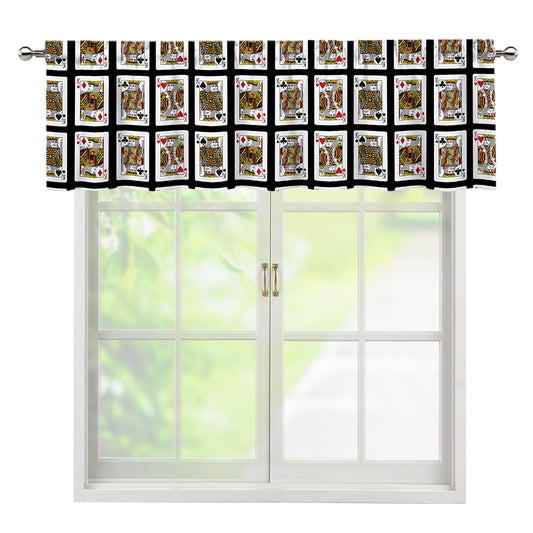 Four Kings Playing Cards Pattern Print Window Valance